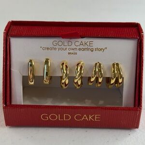 Gold Cake Gold Earrings Set